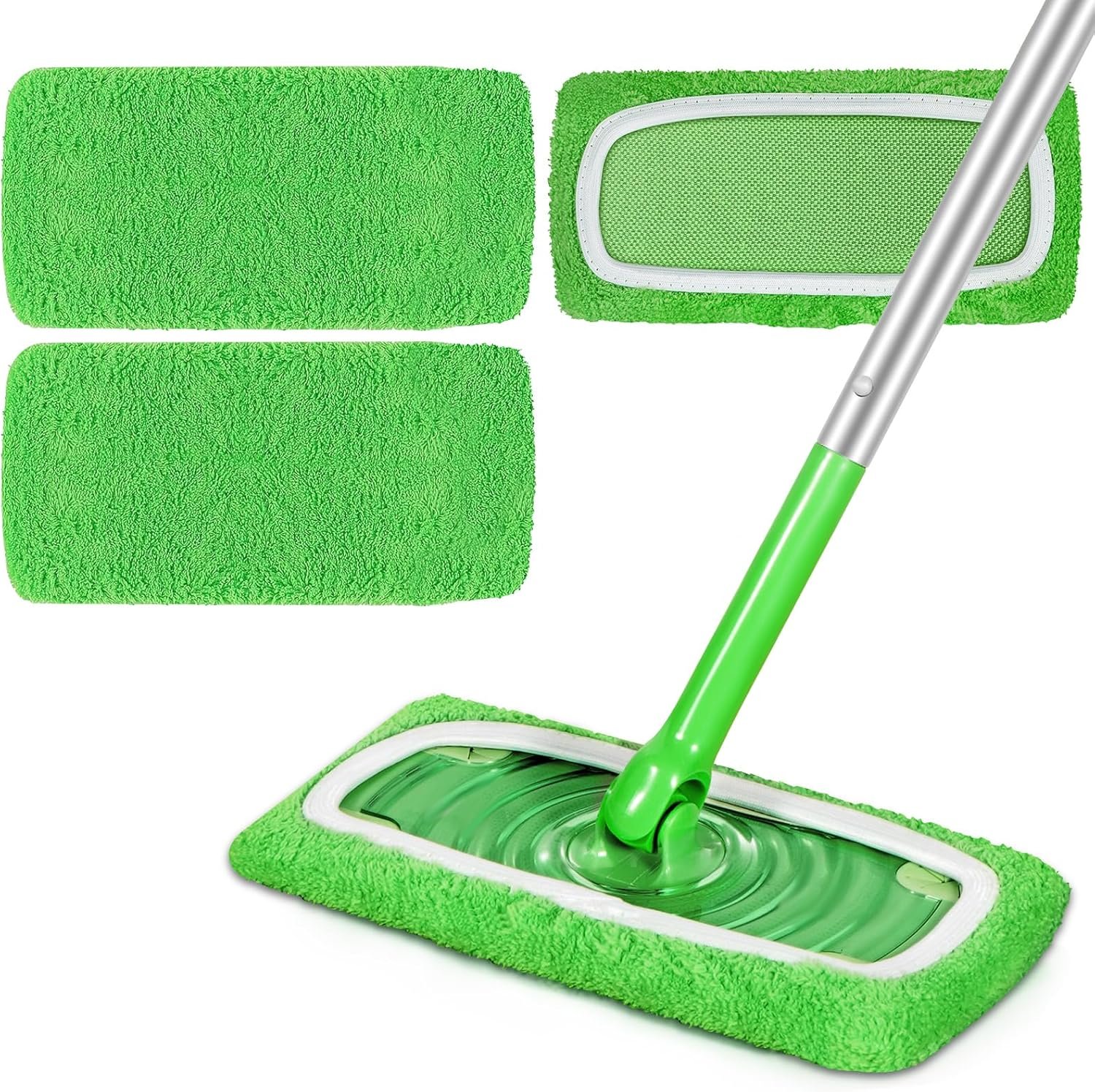 Revitalize Your Cleaning Routine with 3 Pack Reusable Microfiber Mop Pads!