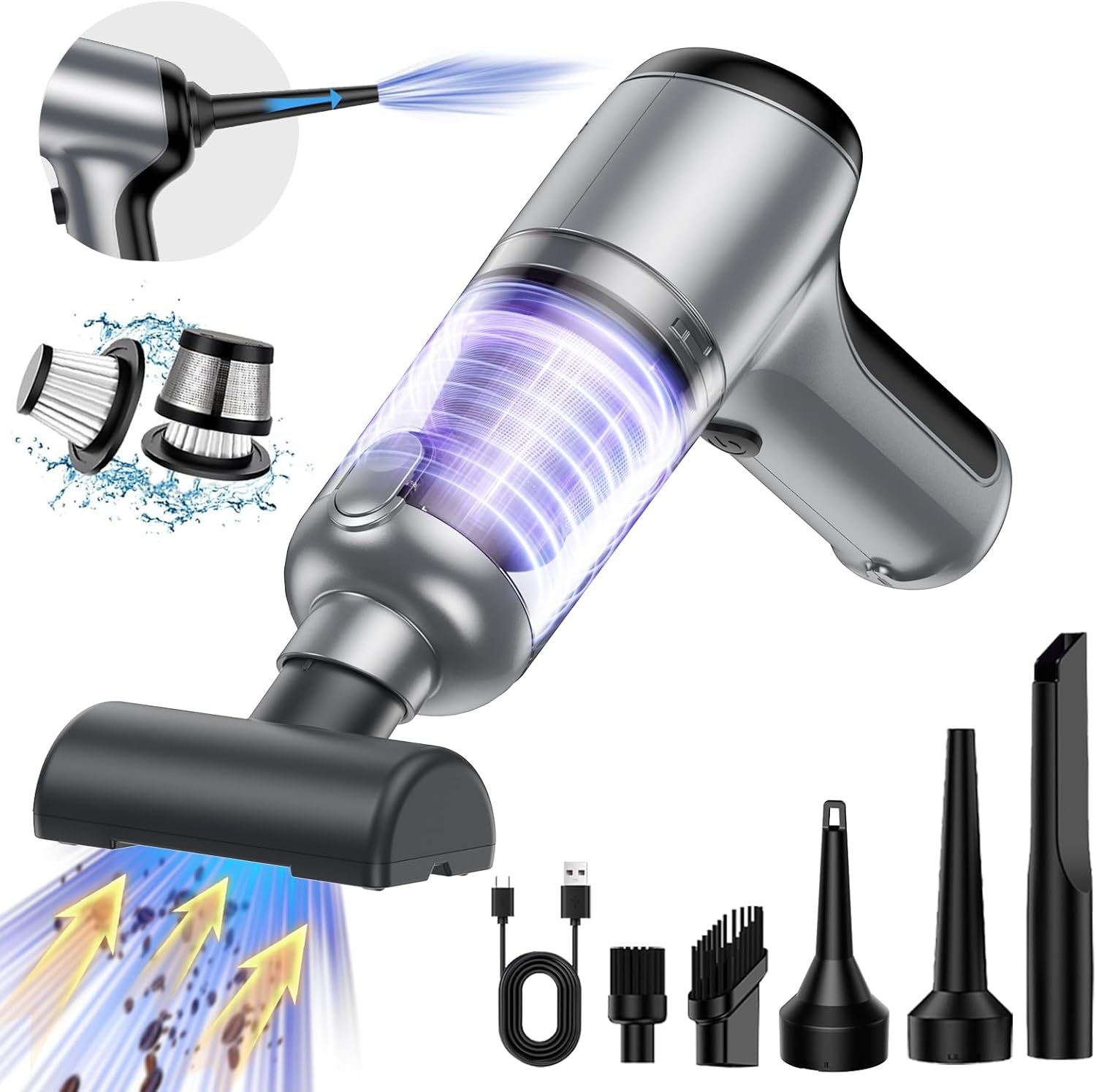 Revitalize Your Space: The Ultimate Mini Handheld Car Vacuum & Duster!