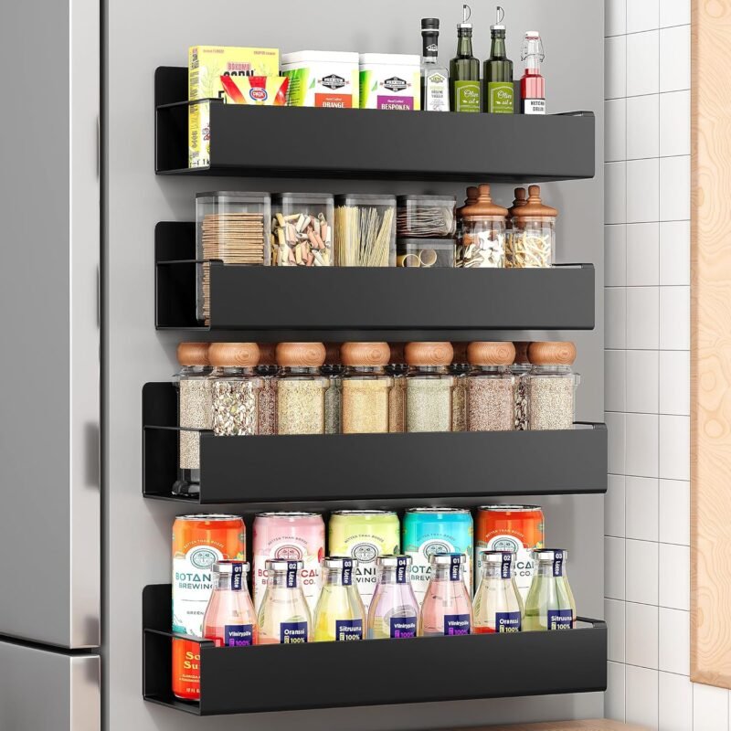 Revolutionize Your Kitchen: 4 Pack Moveable Fridge Magnetic Spice Racks Review