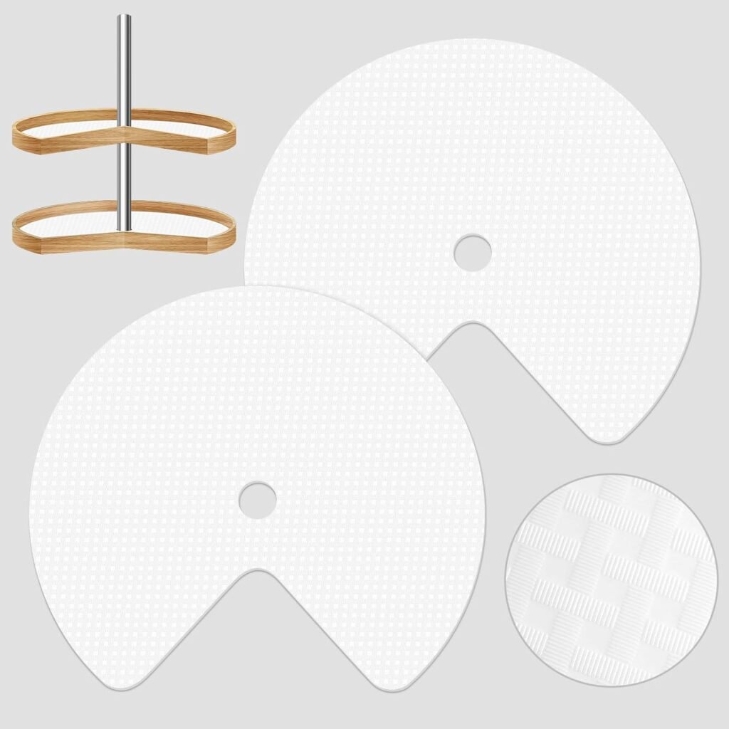 Revolutionize Your Kitchen with 2 Pack Lazy Susan Shelf Liners!
