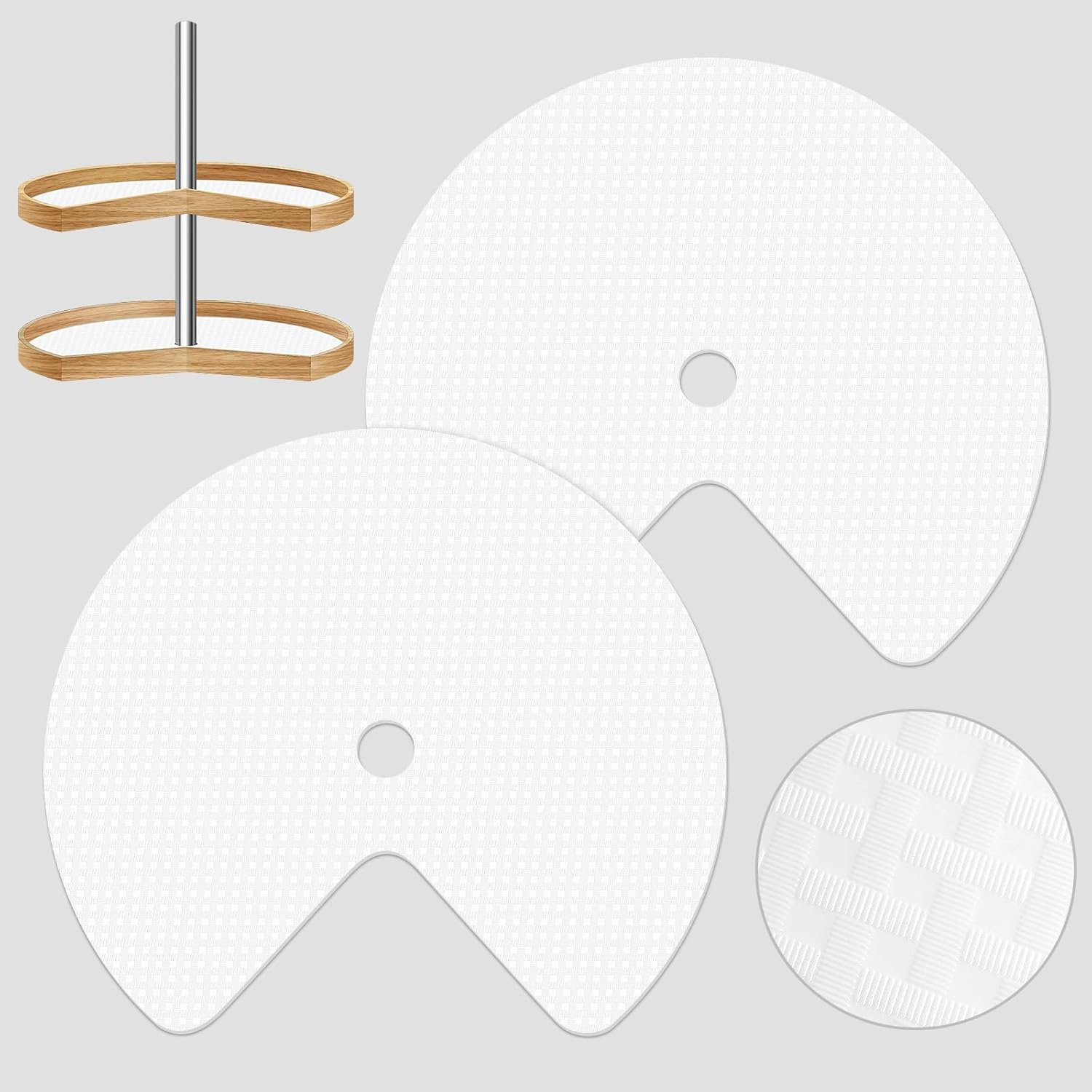 Revolutionize Your Kitchen with 2 Pack Lazy Susan Shelf Liners!