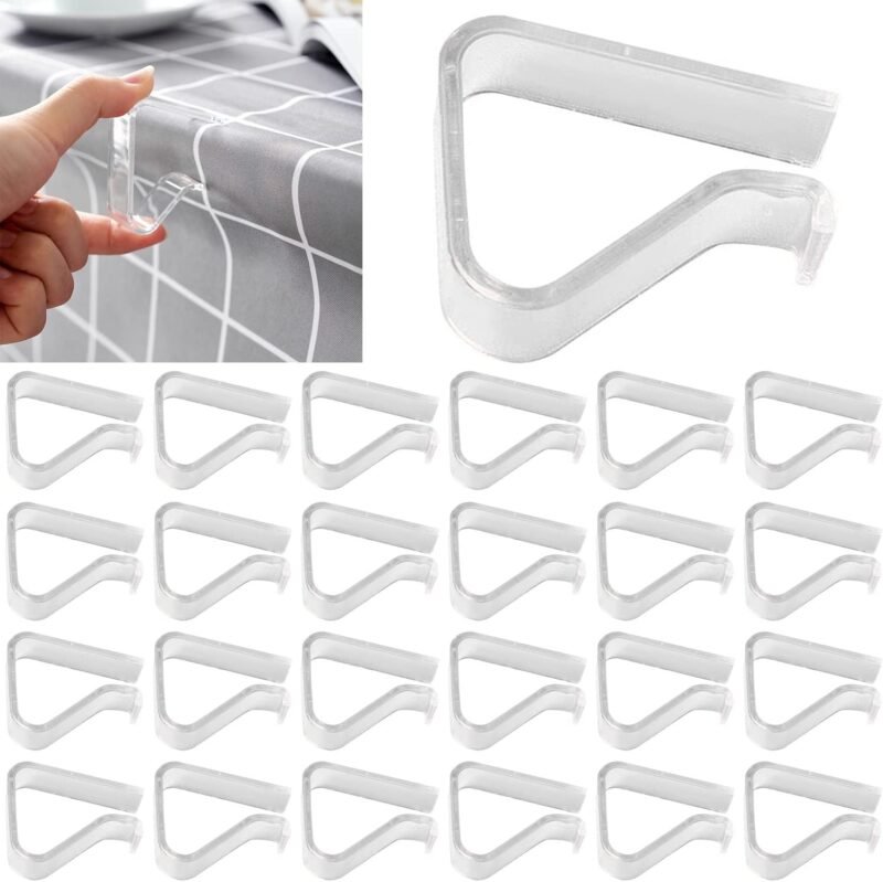 Secure Your Decor: 24 Transparent Tablecloth Clips for Every Occasion!