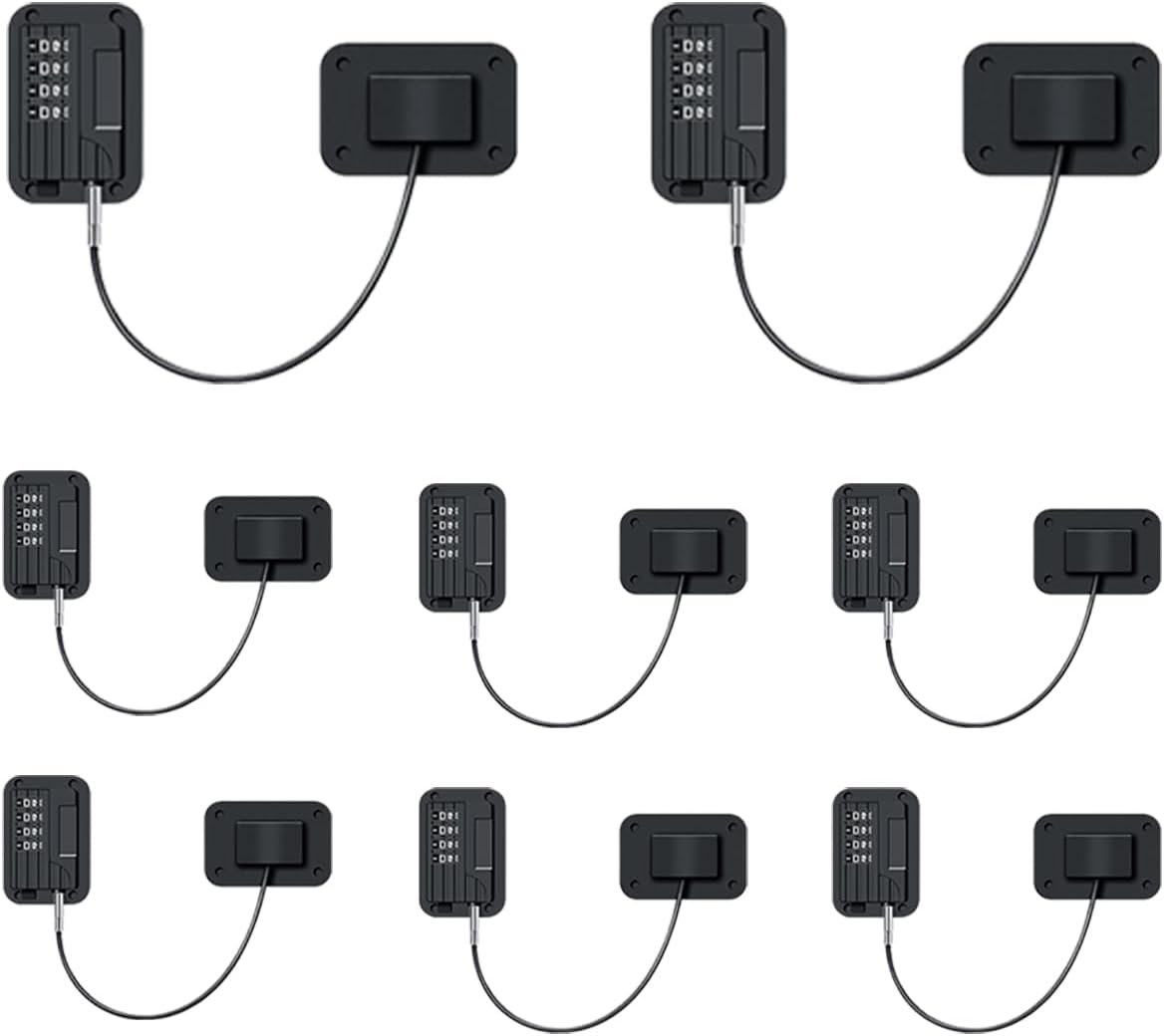 Secure Your Space: 8-Piece Fridge Lock Set with 4-Digit Password