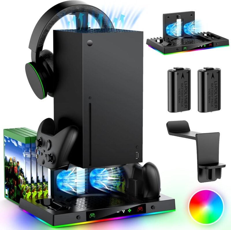 Stay Cool & Charged: The Ultimate RGB Cooling Fan & Dual Charging Stand for Xbox Series X!