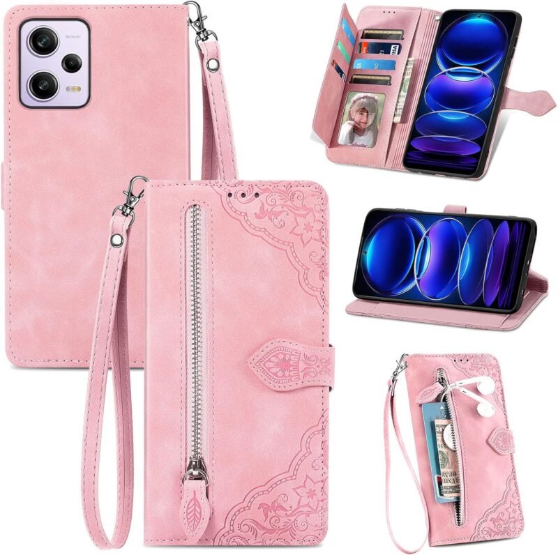 Stay Stylish and Organized: Review of the SZY Pink Zipper Storage Wallet Case for Redmi Note 12 Pro & Poco X5 Pro