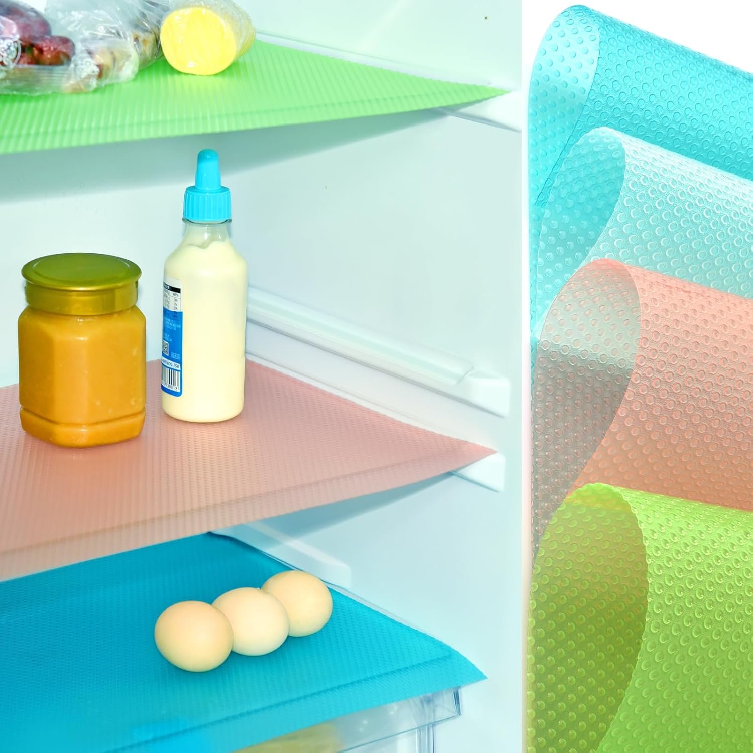 Stylish & Practical: Review of Pink Refrigerator Liner Mats for Easy Clean-Up!