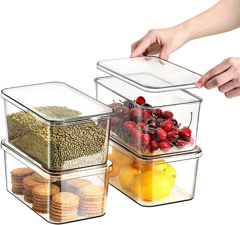 Tidy Up with Clear Storage Bins: The Ultimate Organizer for Your Kitchen and Bathroom!