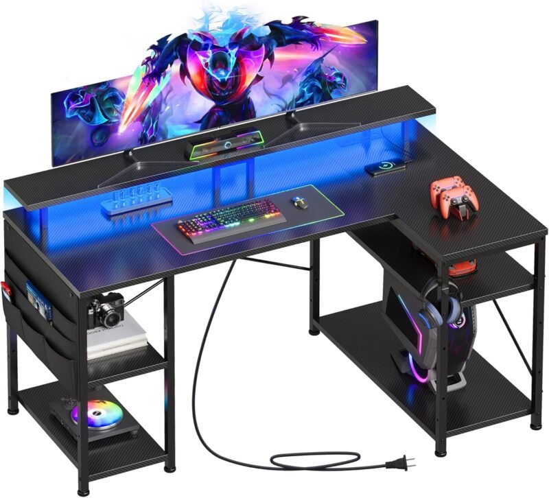 Transform Your Gaming Setup: A Review of the 51-Inch L-Shaped Desk with LED Lights