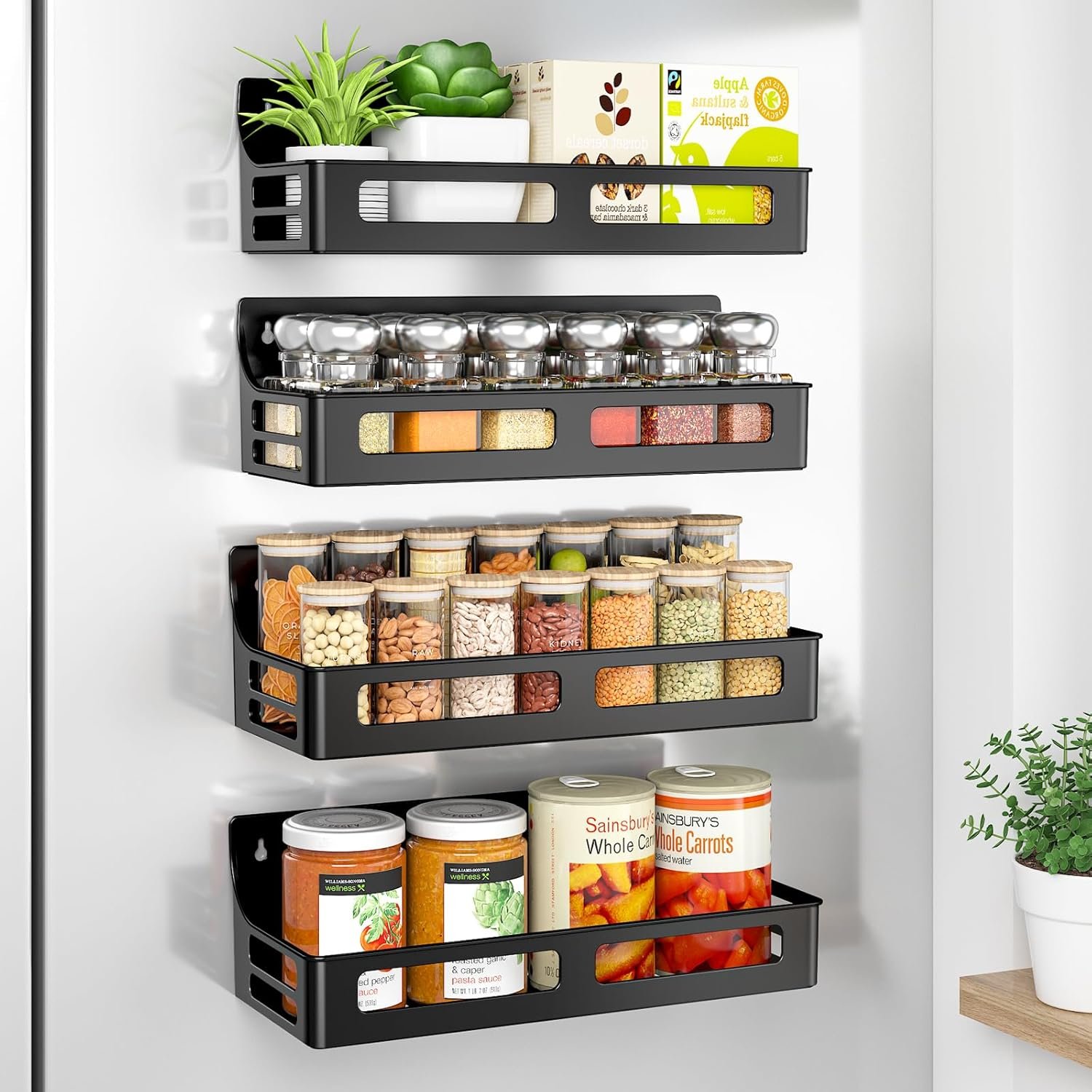Transform Your Kitchen: The Premium 4 Pack Magnetic Spice Rack Review
