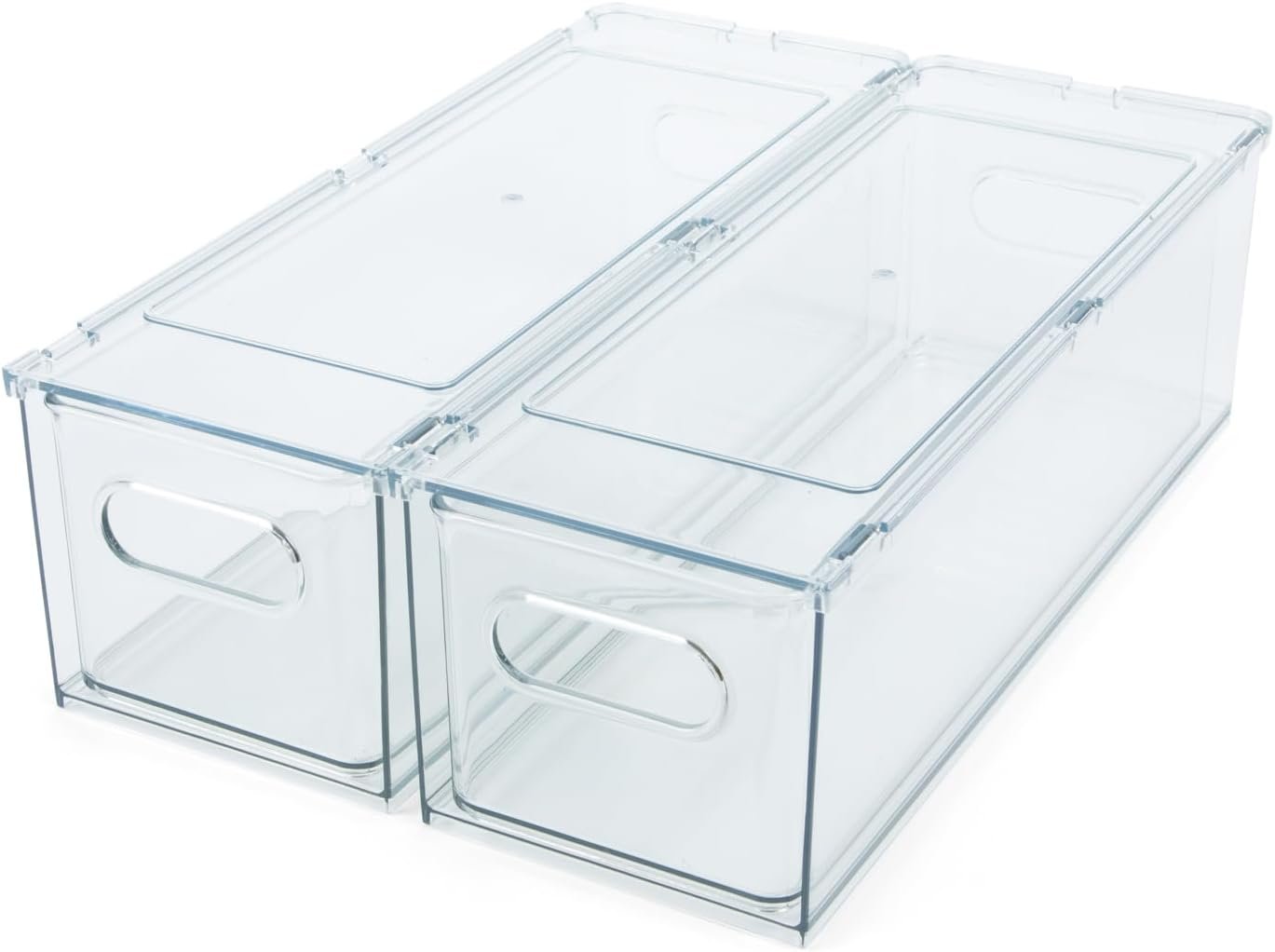 Transform Your Kitchen with Stackable Clear Organizer Bins: A Must-Have for Pantry Perfection!