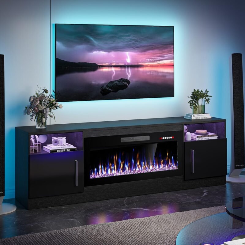 Transform Your Living Room with the VITESSE Electric Fireplace & TV Stand Combo