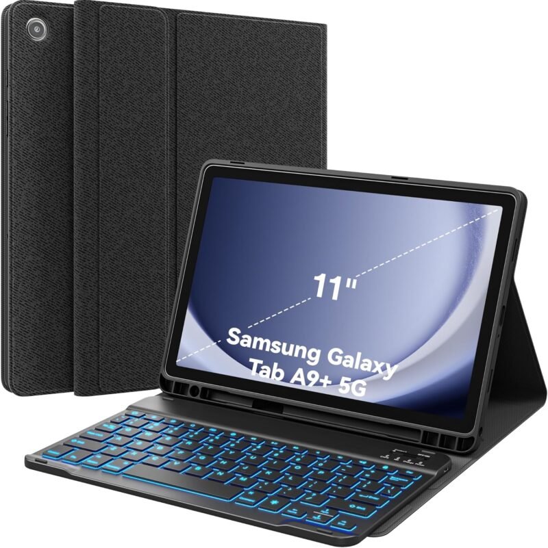 Transform Your Samsung Galaxy Tab A9 Plus: CHESONA 7-Color Backlit Keyboard Case Review