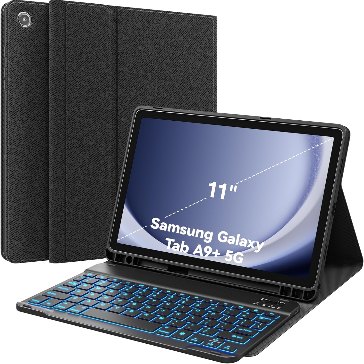 Transform Your Samsung Galaxy Tab A9 Plus: CHESONA 7-Color Backlit Keyboard Case Review