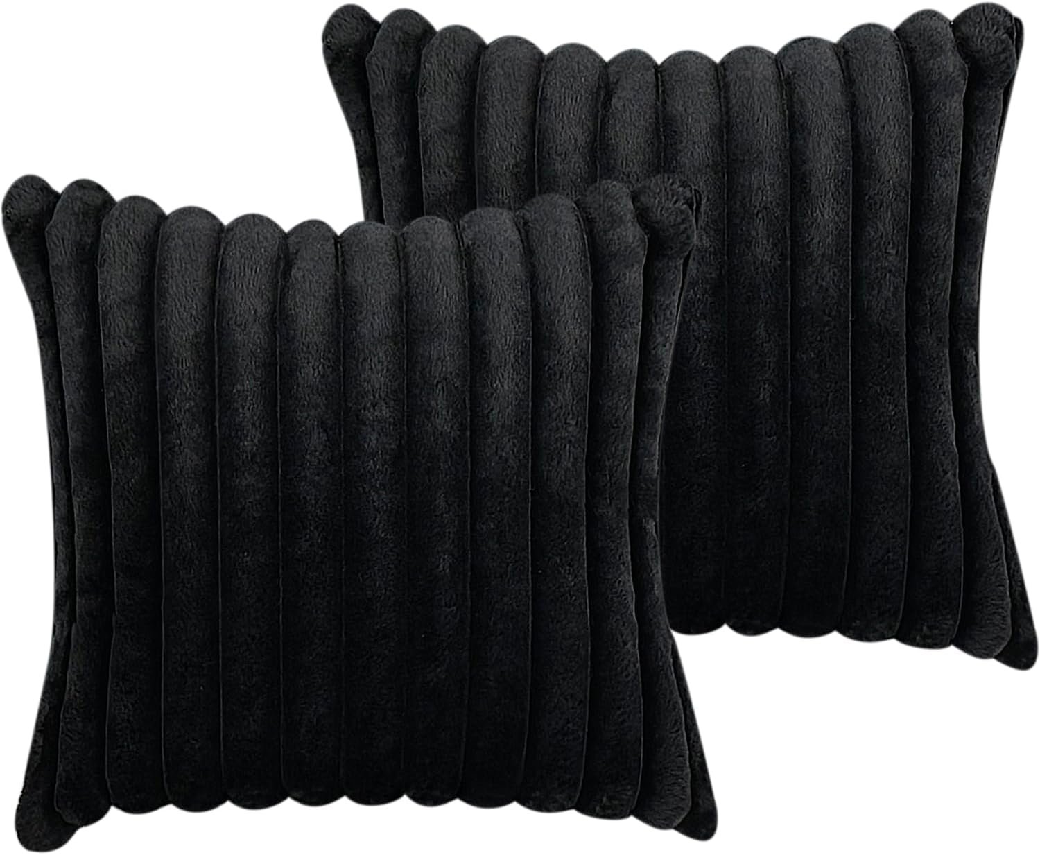 Transform Your Space: Luxurious Faux Fur 20x20 Pillow Covers in Black