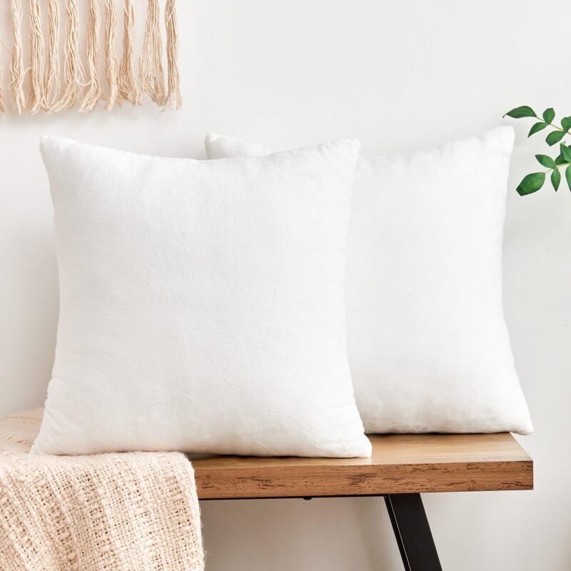 Transform Your Space: Luxurious White Velvet Pillow Covers Review