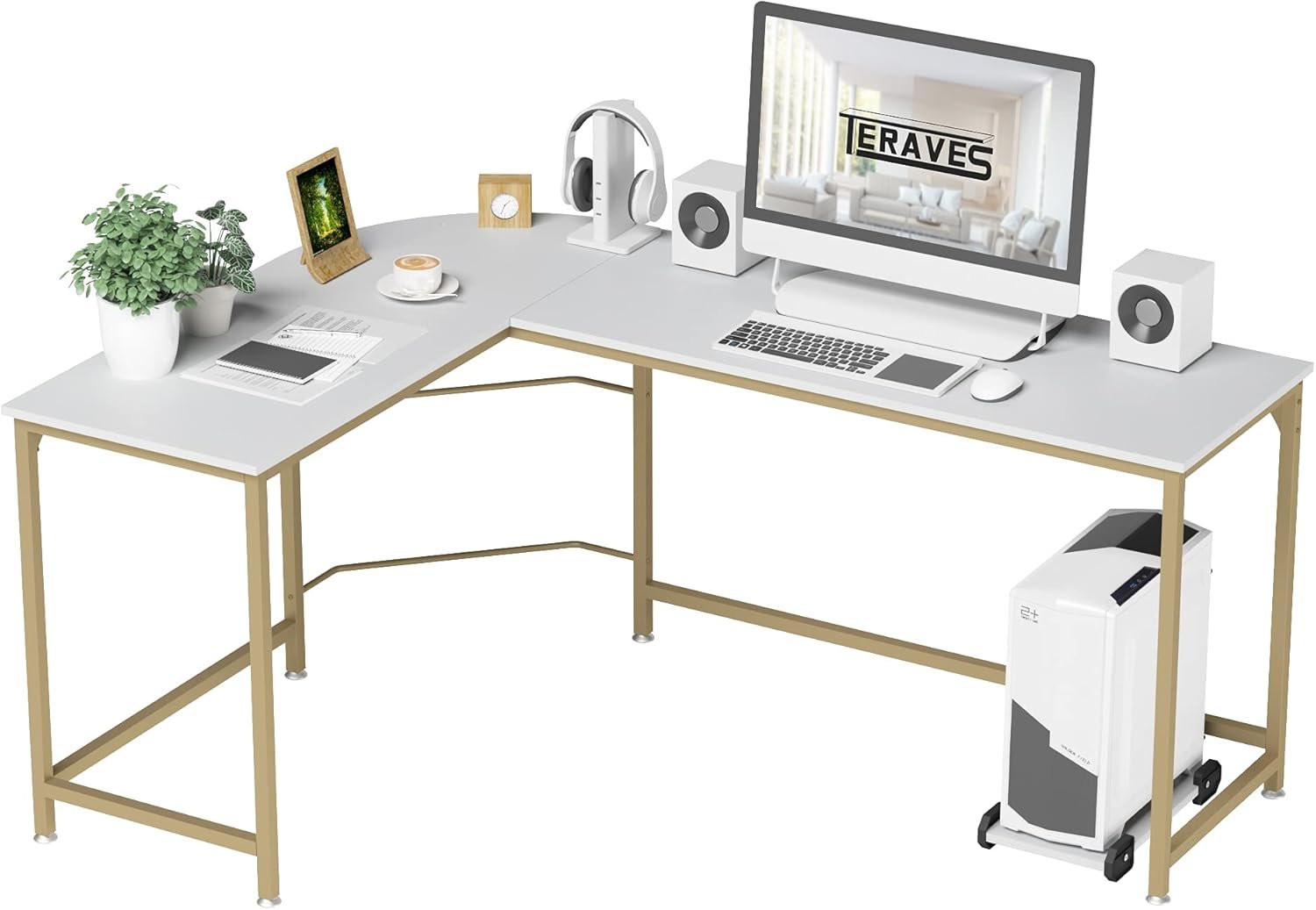 Transform Your Space with the Teraves Reversible L-Shaped Desk: The Ultimate Corner Gaming and Office Workstation!