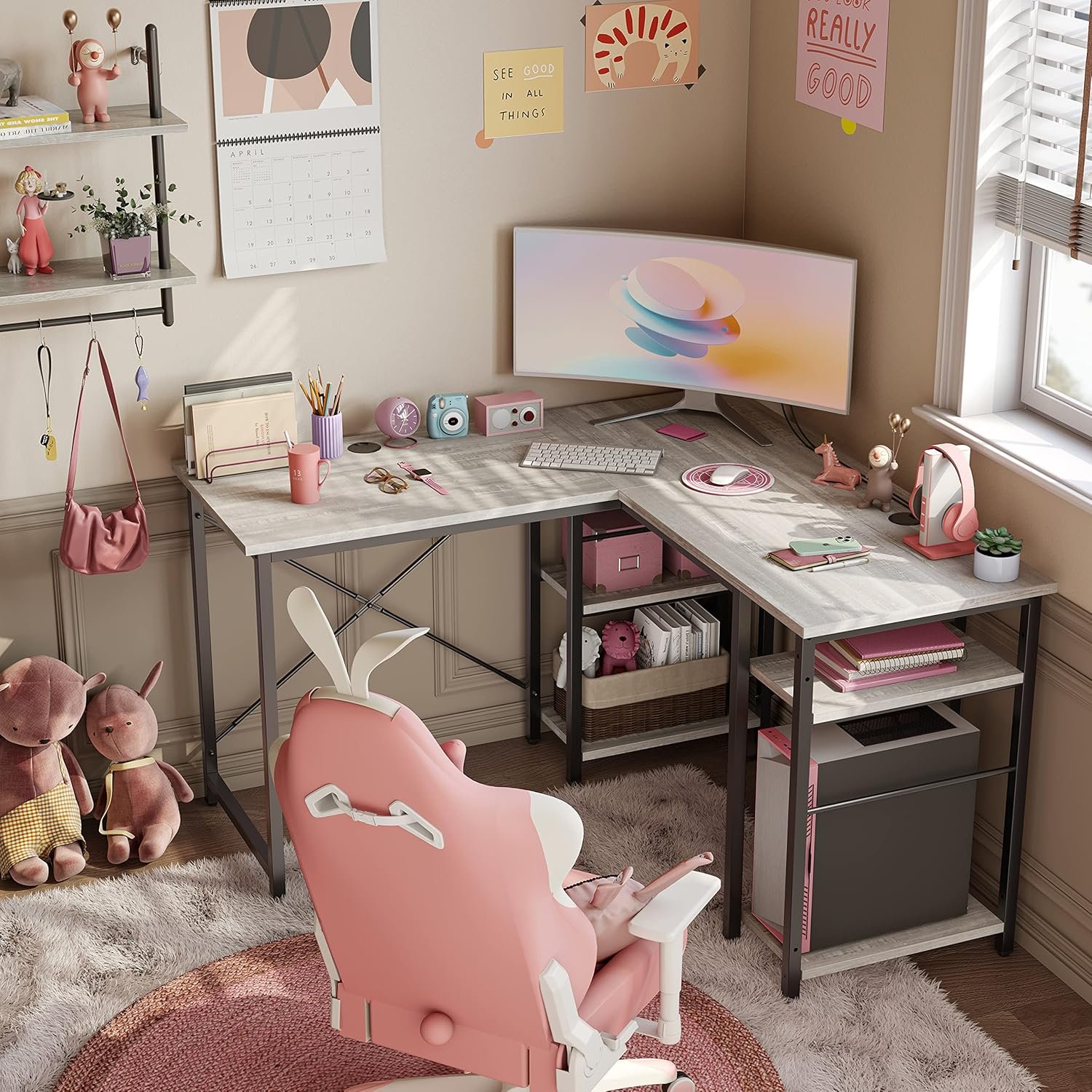 Transform Your Workspace: Review of the Bestier L Shaped Desk with Shelves