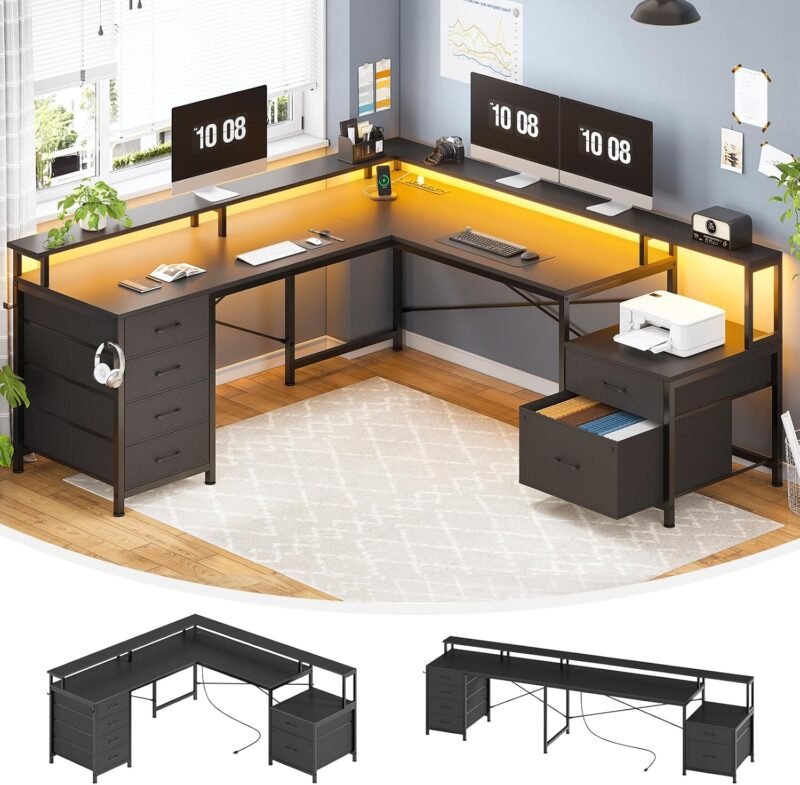 Transform Your Workspace: Review of the SEDETA L Shaped Desk with LED Lights