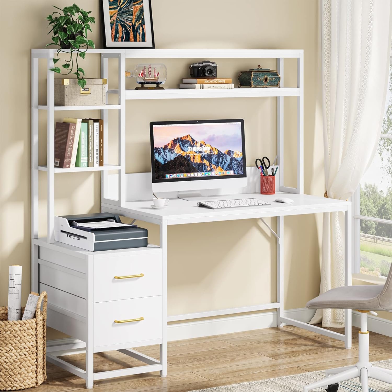 Transform Your Workspace: Review of the Tribesigns 55" Rustic Computer Desk with Storage Options