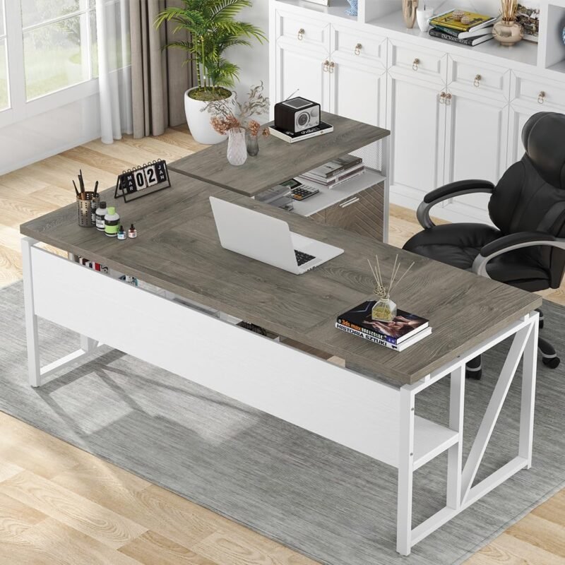 Transform Your Workspace: Review of the Tribesigns 63" L-Shaped Desk with Drawer Cabinet