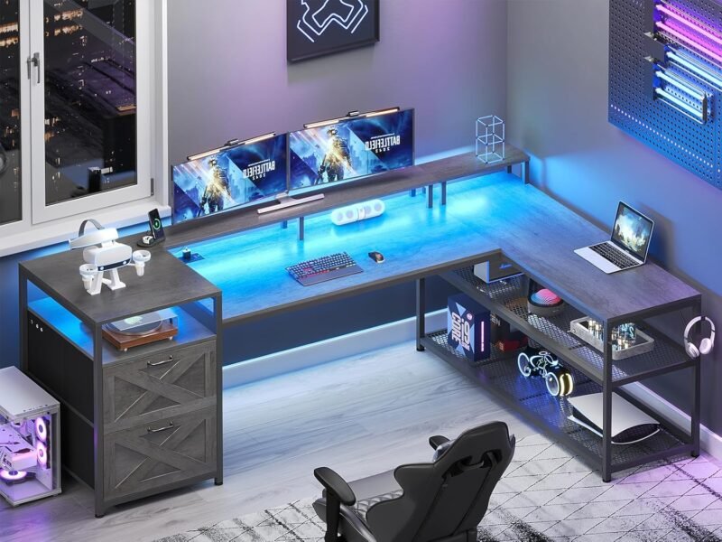 Transform Your Workspace: SEDETA 67" L-Shaped Desk Review with LED Lights & Storage