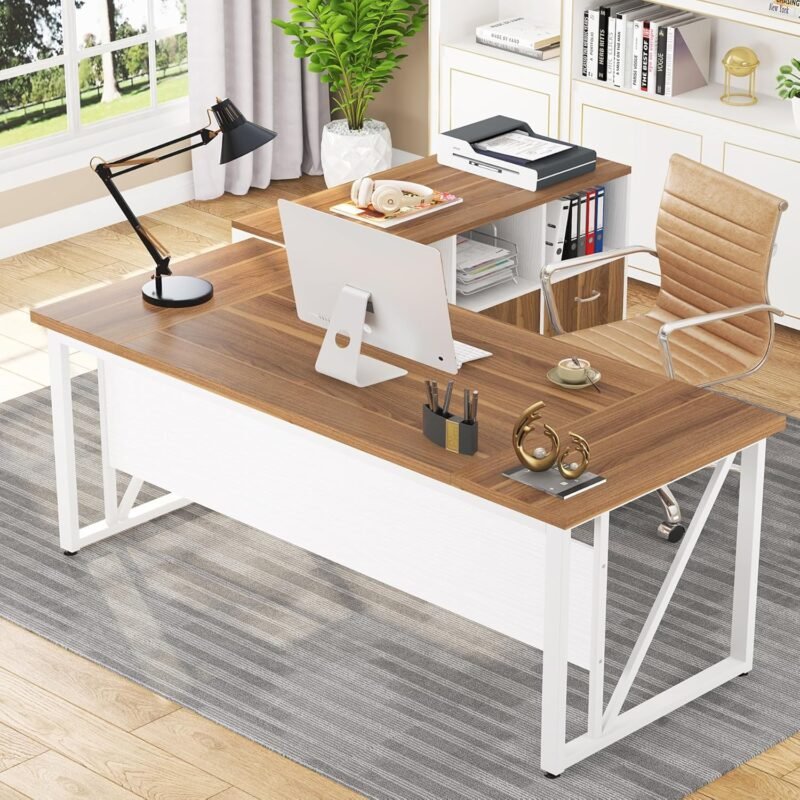 Transform Your Workspace: Tribesigns L-Shaped Executive Desk & File Cabinet Review