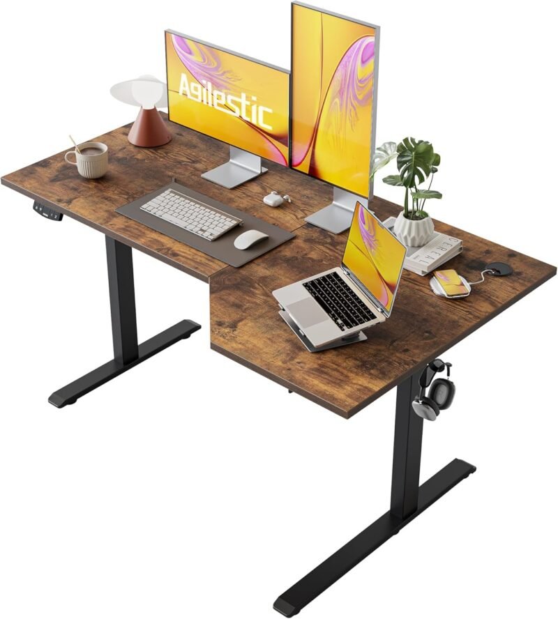 Transform Your Workspace with the Agilestic Electric L-Shaped Standing Desk: Ergonomics Meets Style!