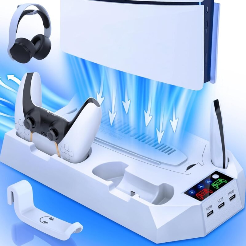Ultimate PS5 Cooling Station: Keep Your Console Chill While Charging Controllers!