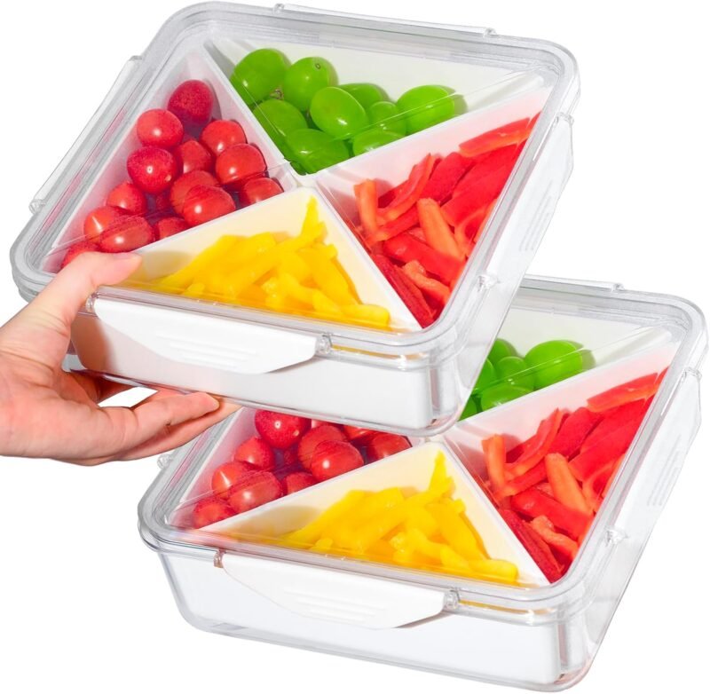Ultimate Snack Storage: Review of the 2Pack Veggie Tray with Lid for Effortless Organizing!