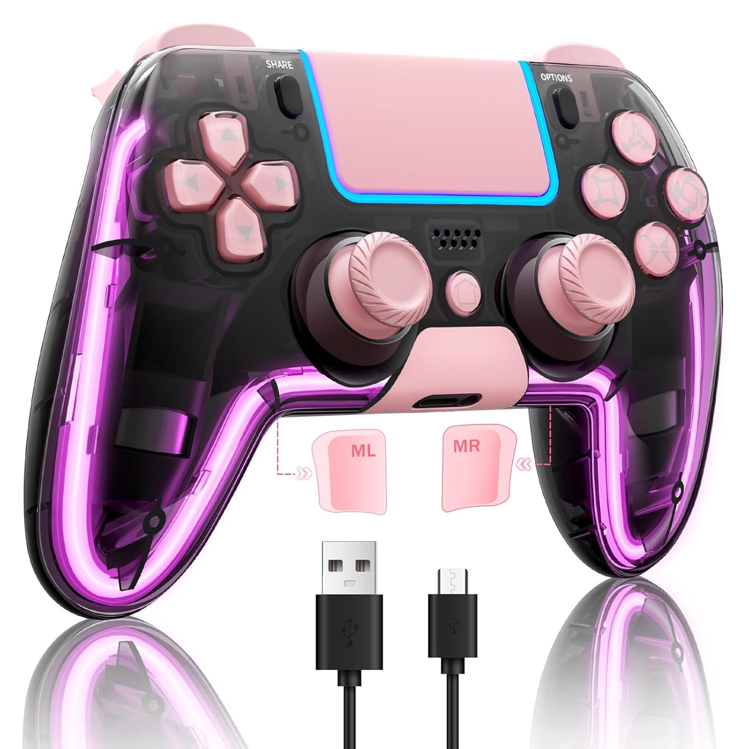 Unleash Your Gaming Style: BRHE Pink Wireless PS4 Controller Review