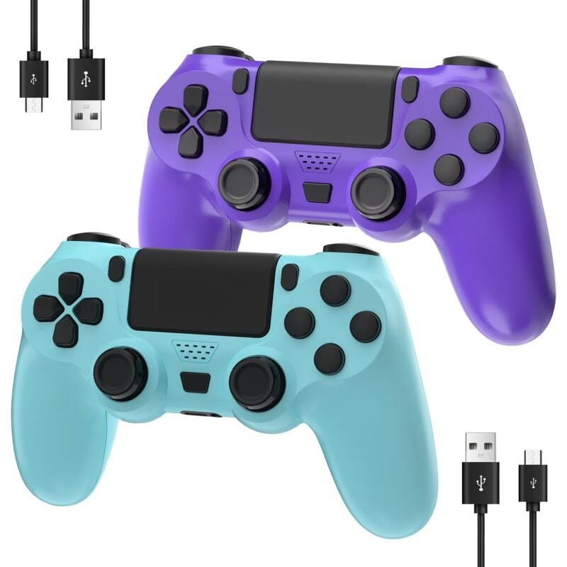 Unleash Your Gaming with YsoKK Purple & Blue Wireless PS4 Controllers: A Review