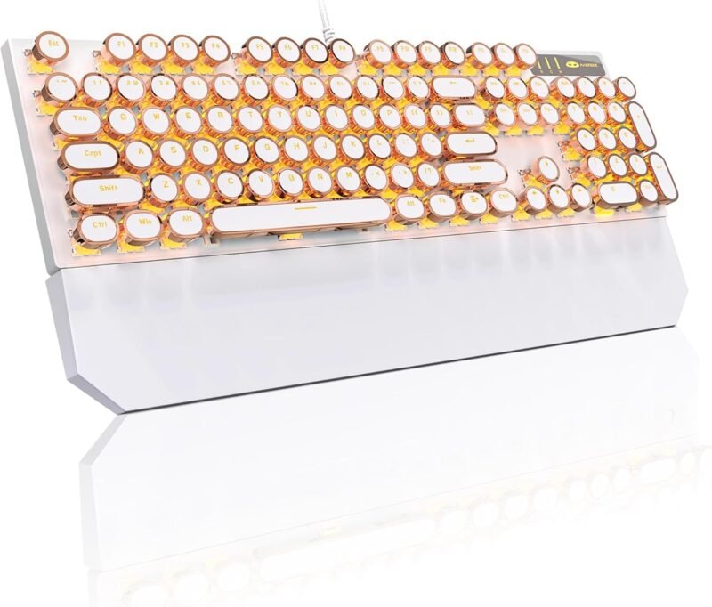 Unleash Your Inner Gamer: Review of the MageGee Retro Mechanical Keyboard with LED Backlighting!