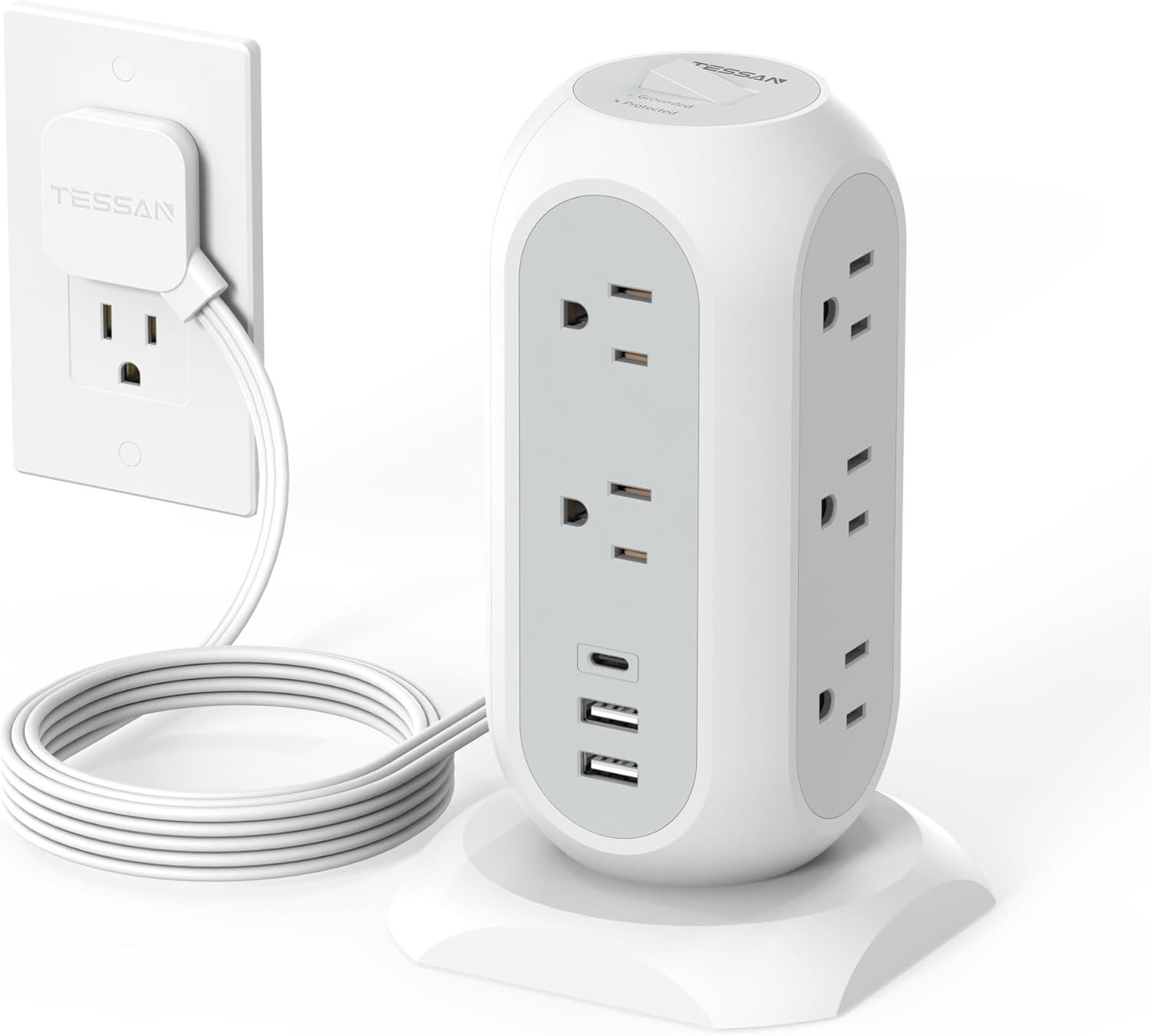 Unleash Your Power: TESSAN Tower Power Strip Review - Multi-Outlet Marvel for Homes and Offices!
