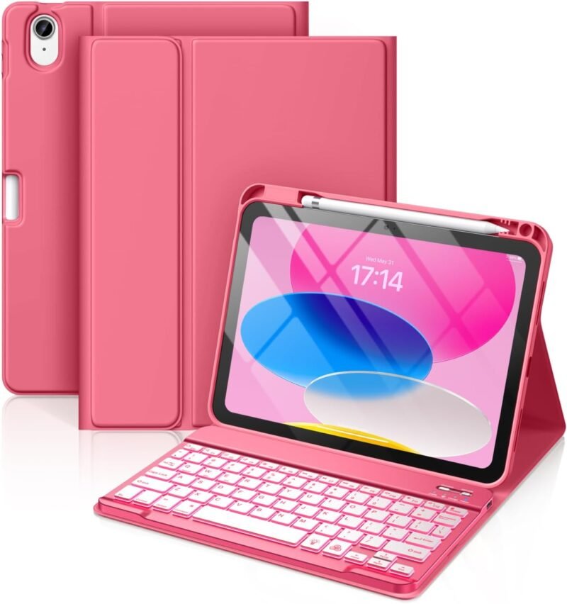 Unlock Productivity: Hamile's Stylish iPad Case with Detachable Keyboard & Pencil Holder