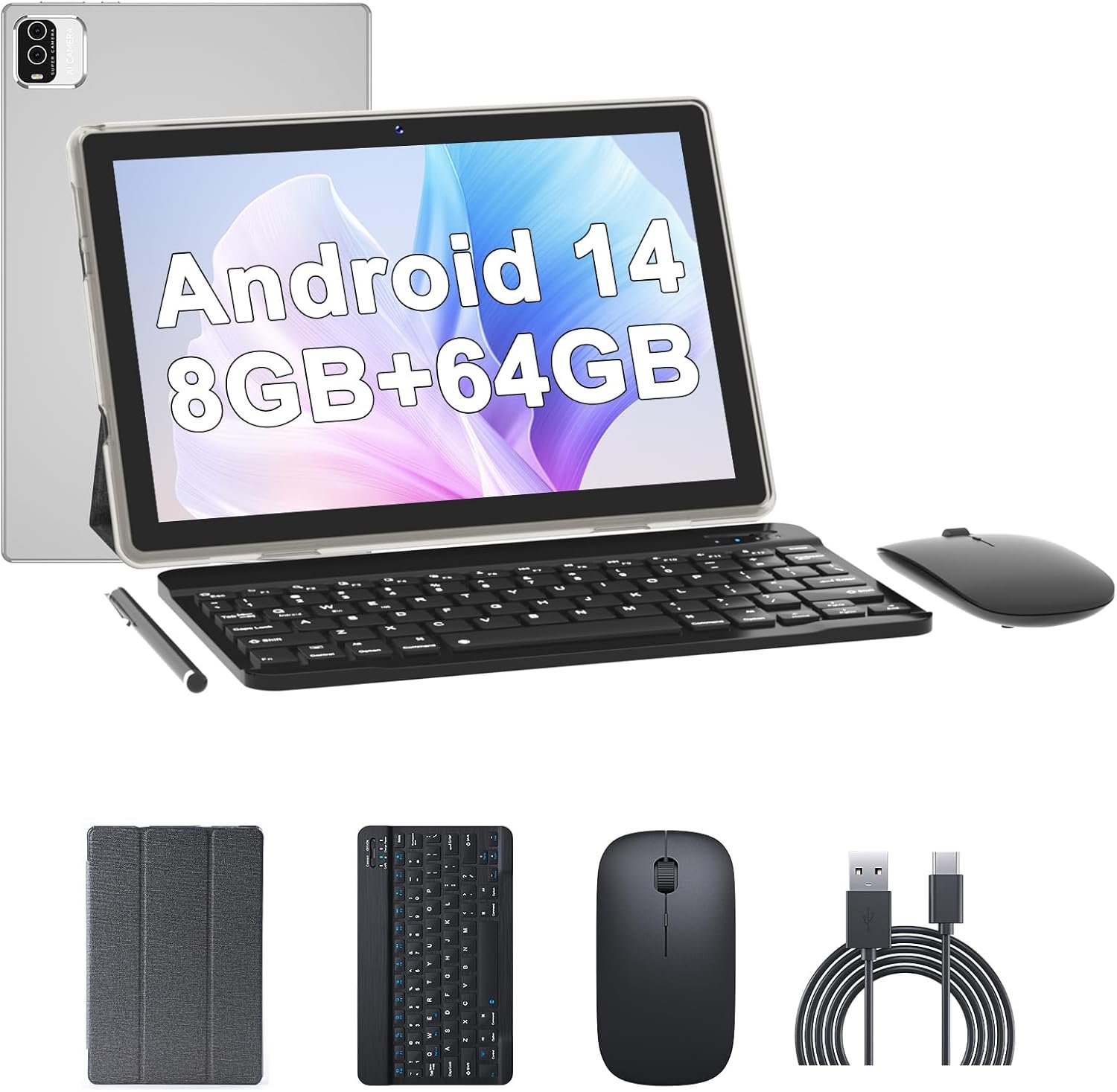 Unlock Productivity: The 10-Inch Android Tablet with 2-in-1 Keyboard & Mouse