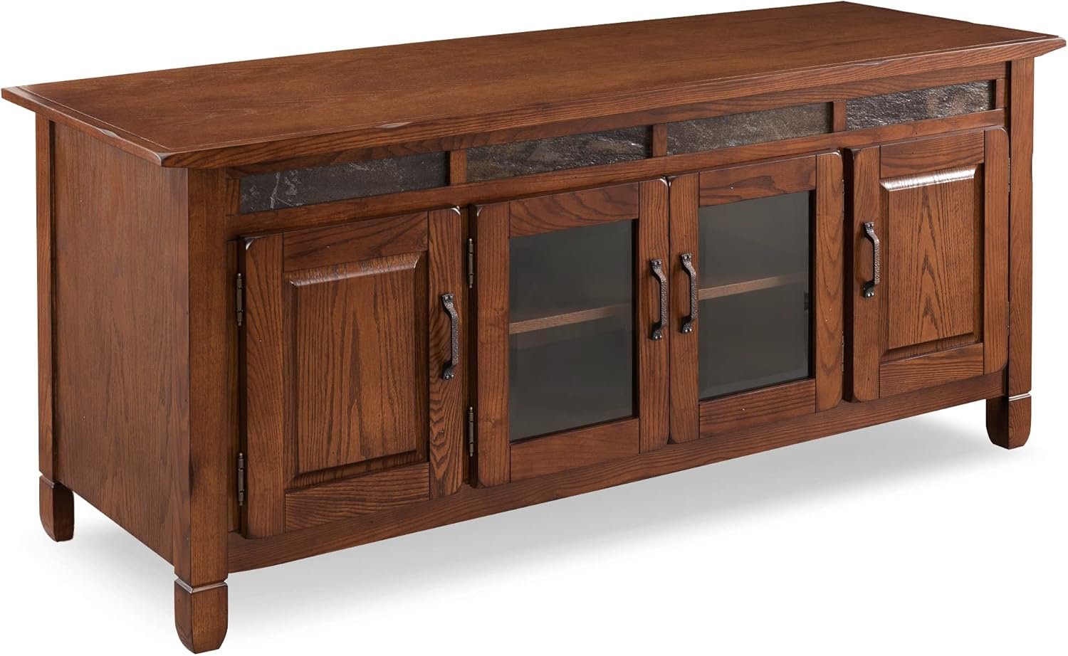 Stylish Storage: A Review of the Leick Home Rustic Oak TV Stand for Your 65" TV