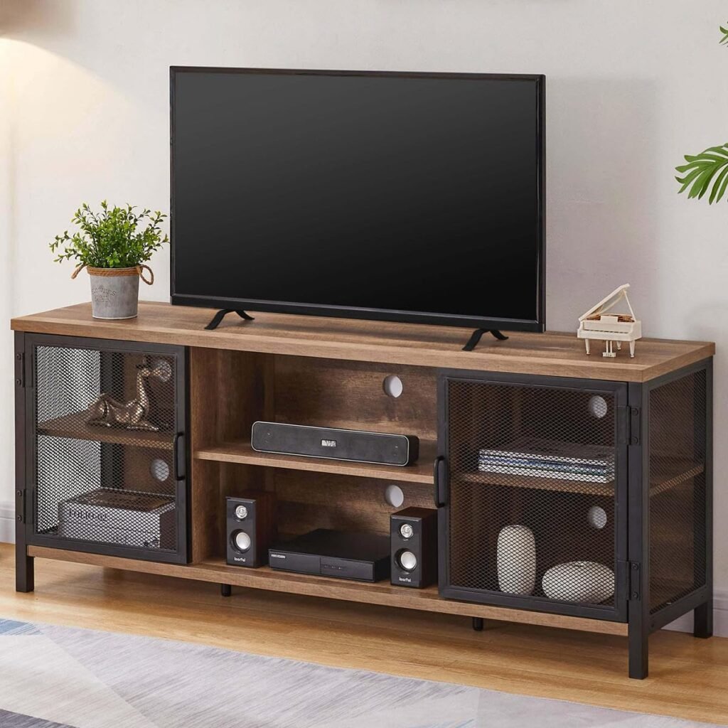 Transform Your Living Room with the FATORRI Rustic Wood TV Stand: A Review