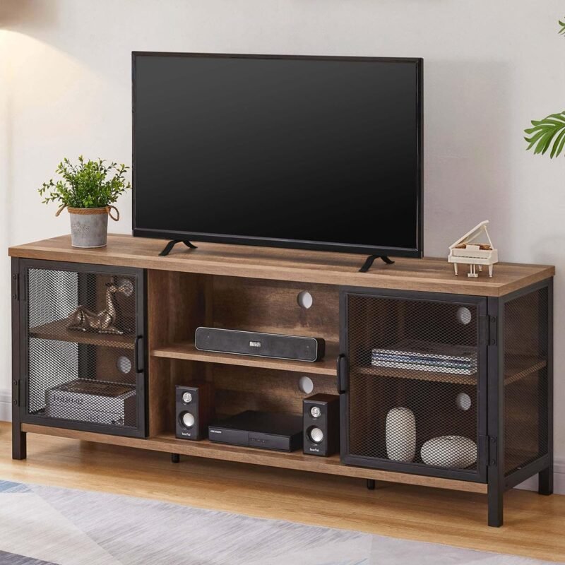 Transform Your Living Room with the FATORRI Rustic Wood TV Stand: A Review